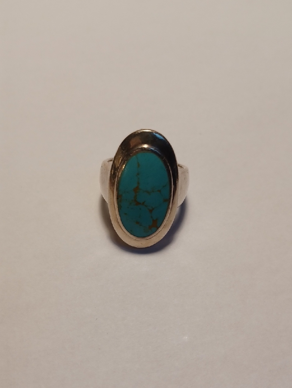 Turquoise Oval Sterling Silver Women's Ring